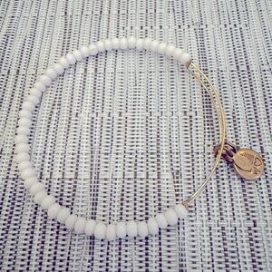 Alex and Ani White Beaded Bangle Bracelet